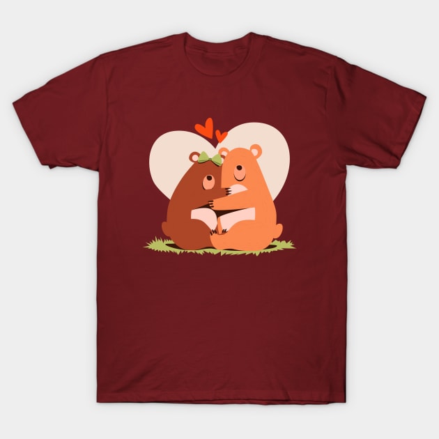 Bear Couple Cute T-Shirt by Mako Design 